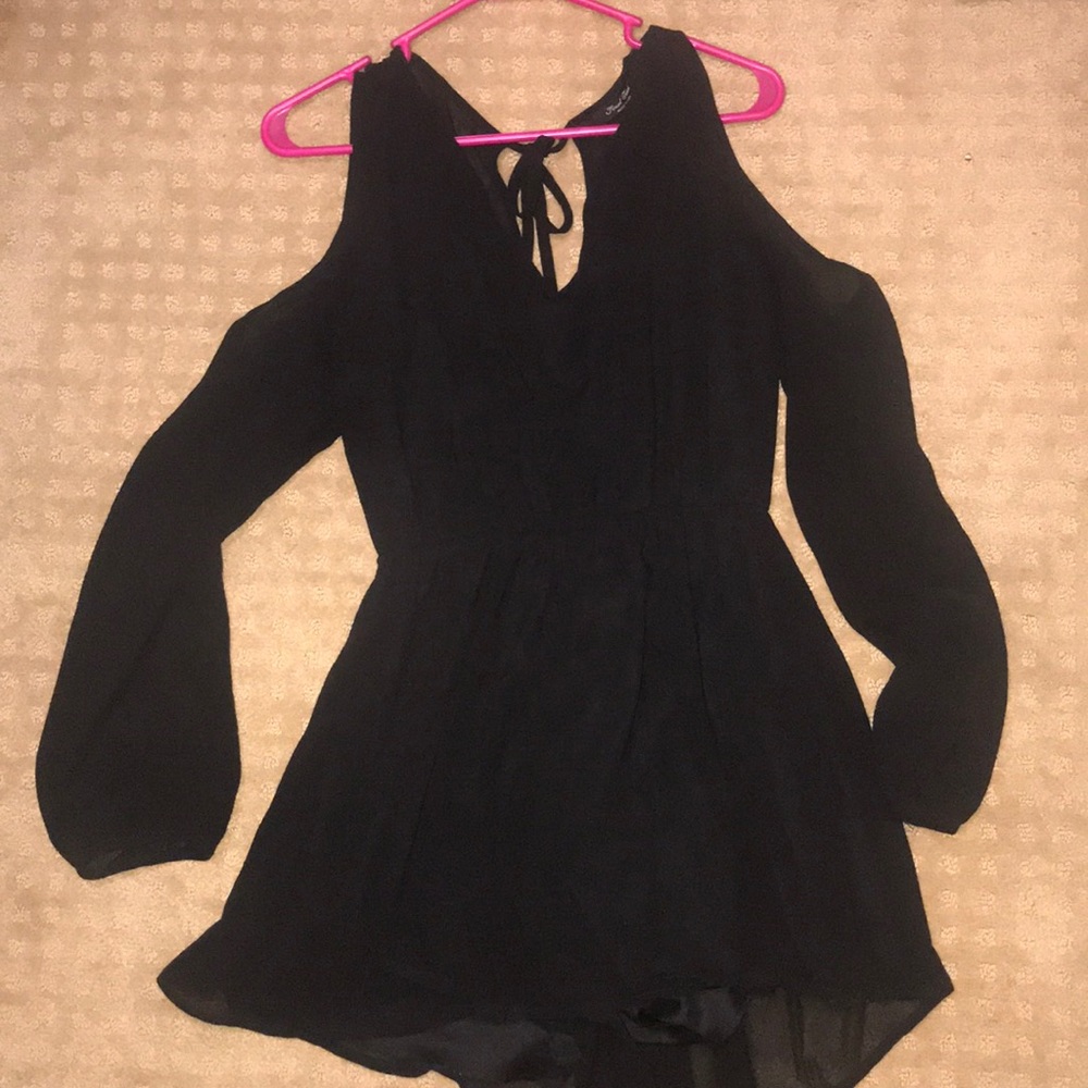 Black, off the shoulder, romper